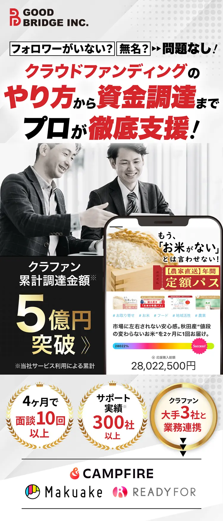 クラウドファンディングのやり方から資金調達までプロが徹底支援！